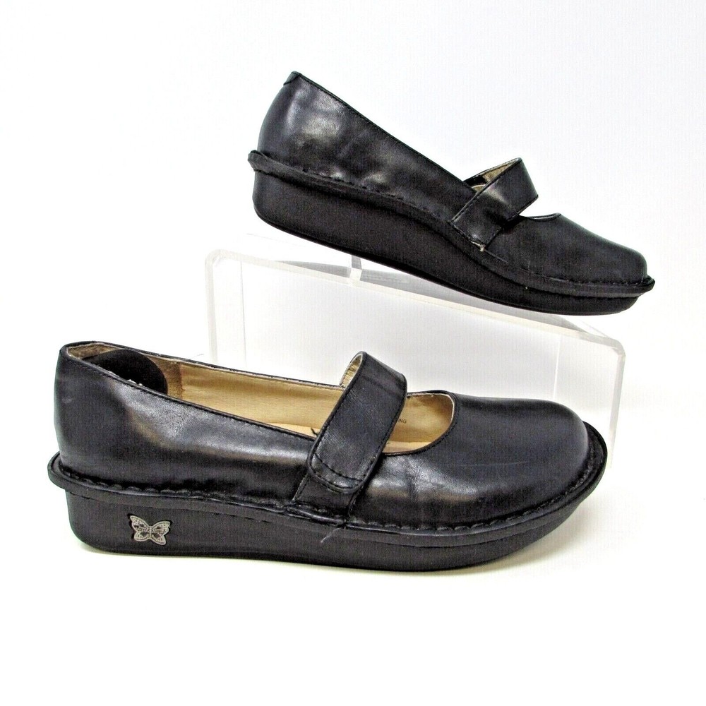 Alegria Black Paloma Mary Janes Size 37 Clogs Comfort Leather Work US 6.5 or 7